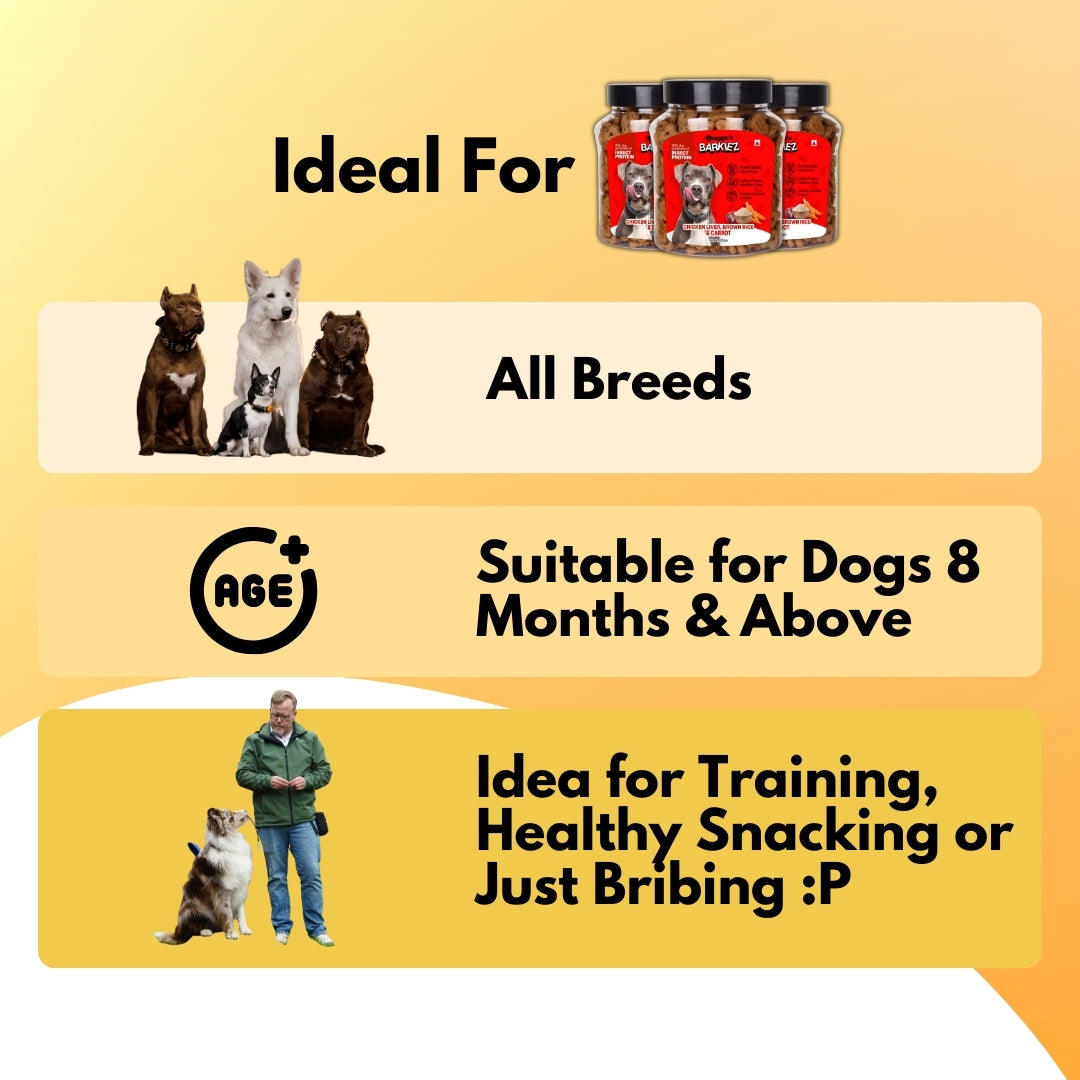 Boggo’s Barkiez Chicken Liver Brown Rice & Carrot Insect Protein Dog Treats (320g)