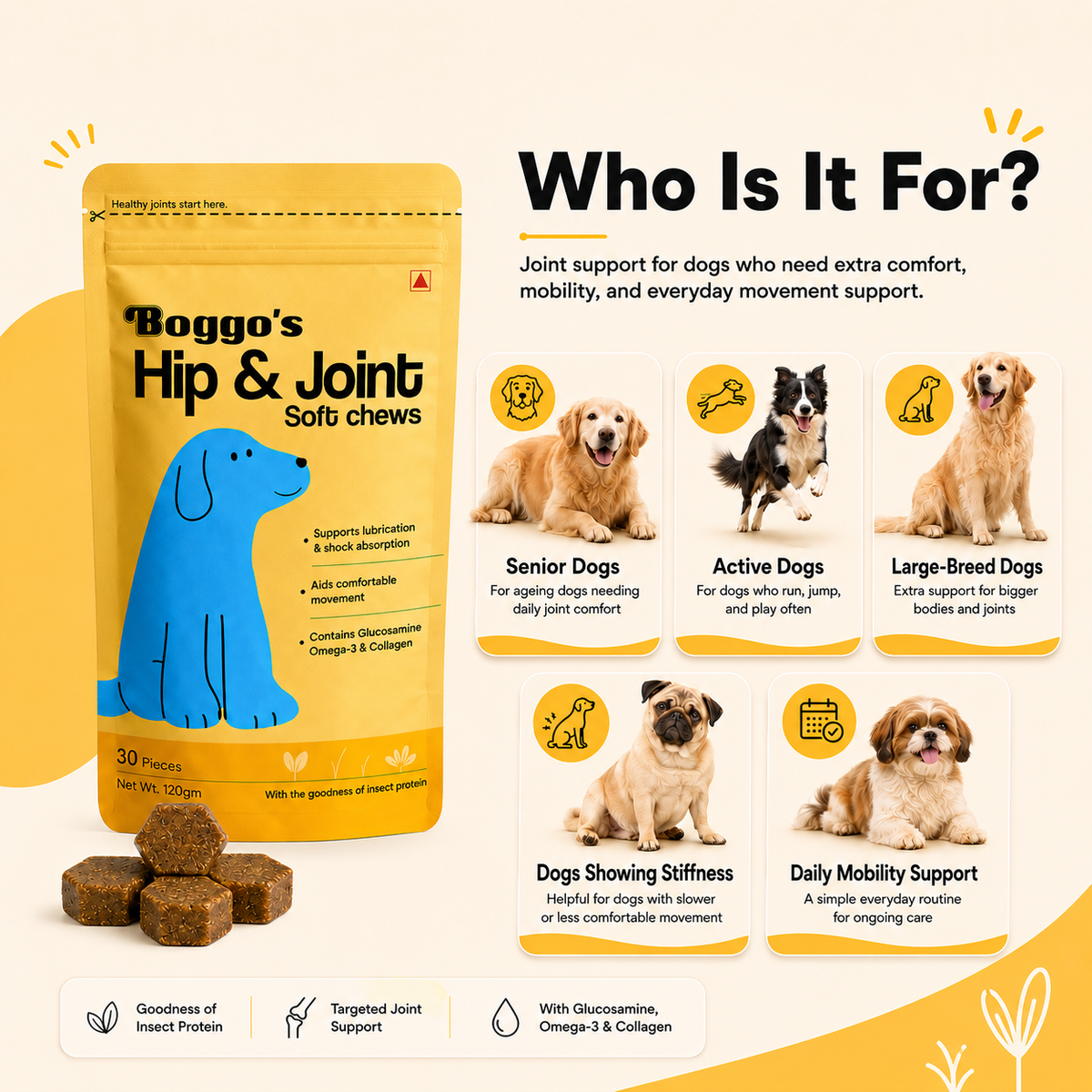 Hip and Joint Soft Chews - 30 Pieces
