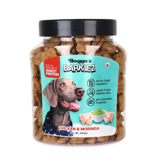 Boggo’s Barkiez Chicken & Moringa Insect Protein Dog Treats (320g)