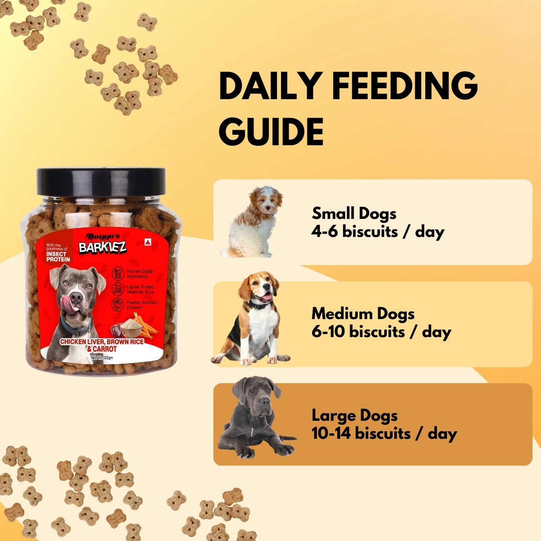 Boggo’s Barkiez Chicken Liver Brown Rice & Carrot Insect Protein Dog Treats (320g)