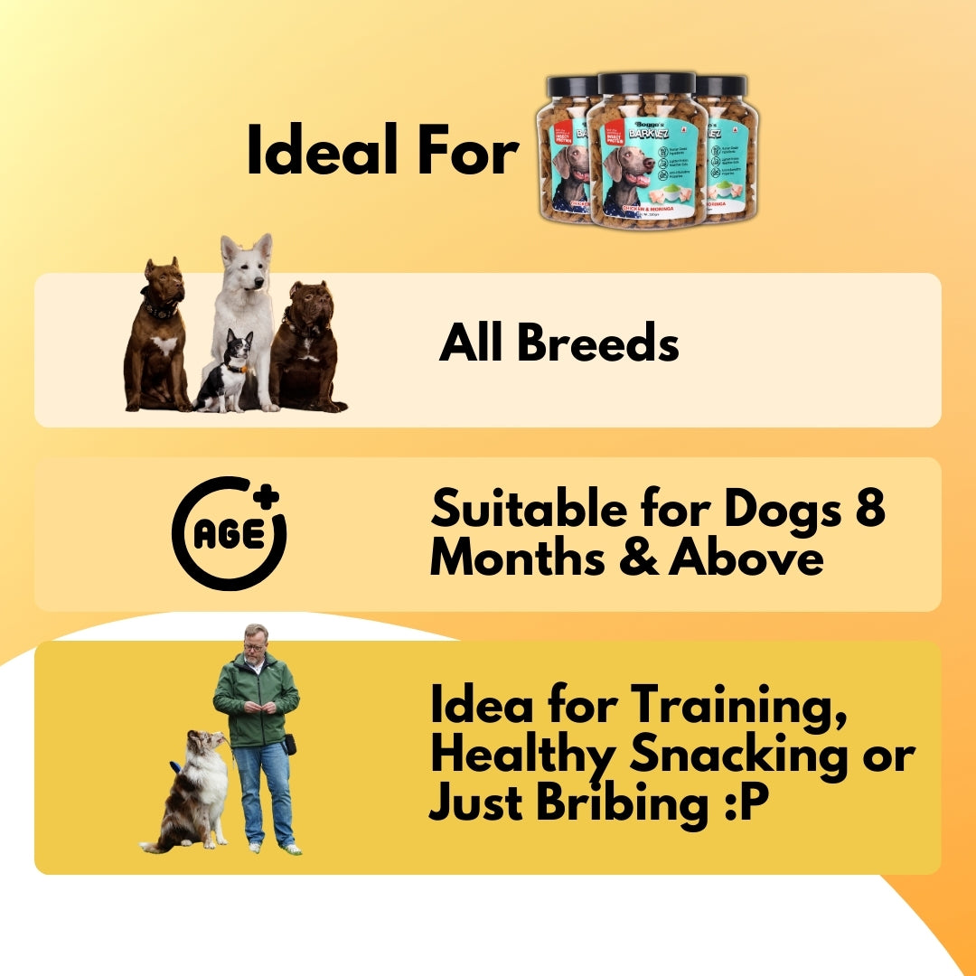 Boggo’s Barkiez Chicken & Moringa Insect Protein Dog Treats (320g)