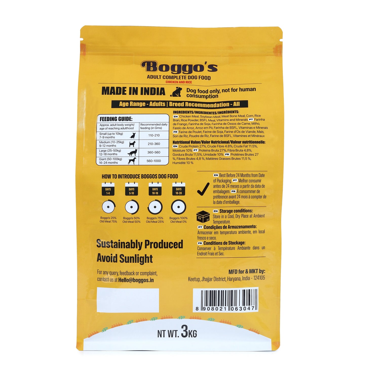 Complete Dog Food | Made for Picky Eaters and Sensitive Stomachs | 3Kg | Chicken & Rice + BSFL