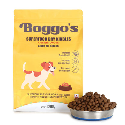 Boggos Premium Dog Food for Adult Dogs (1.2 kg) | Powered by Superfoods & BSFL | Complete & Balanced