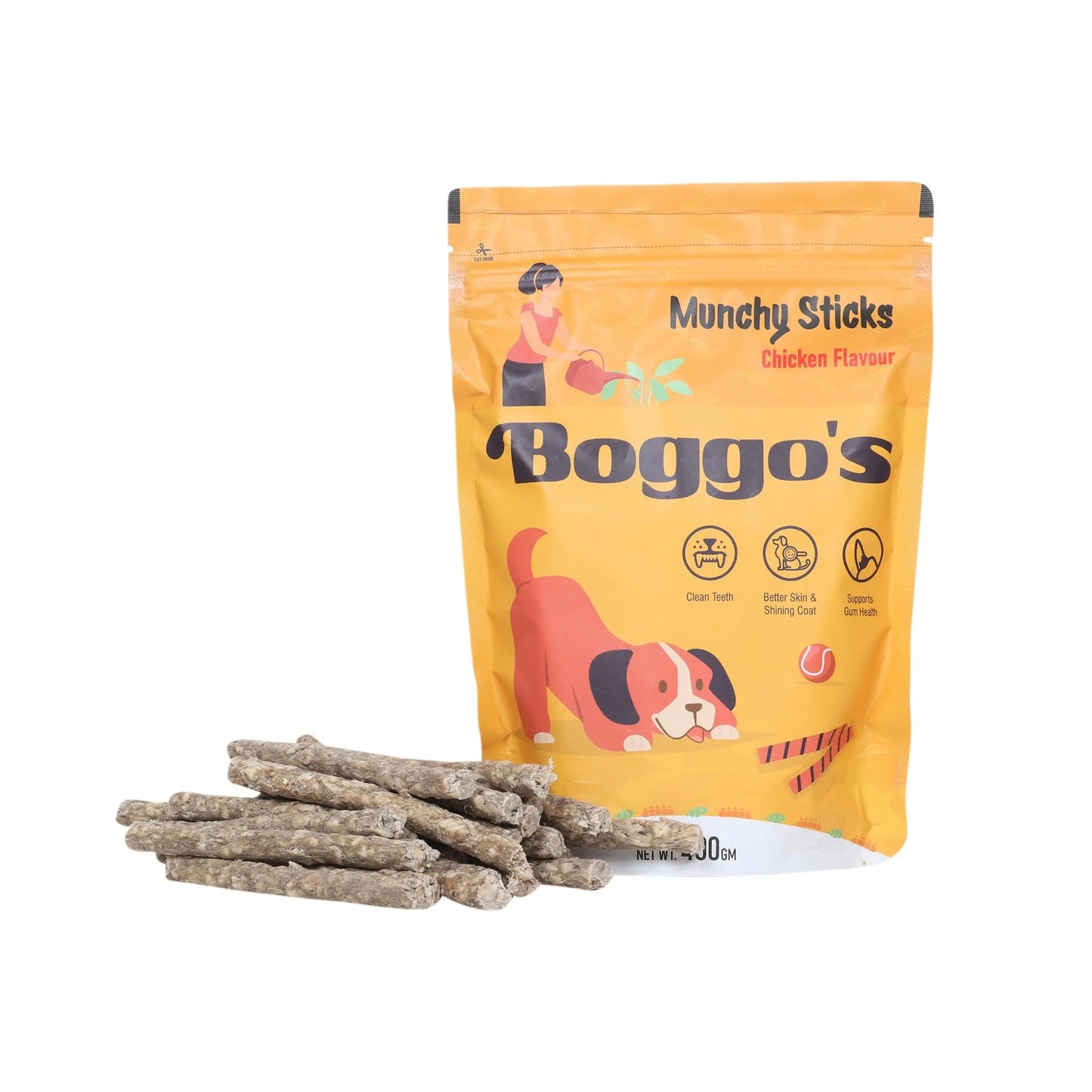 Boggo's Munchy Sticks - Dog Treats For Chewing - Pack of 400 Grams