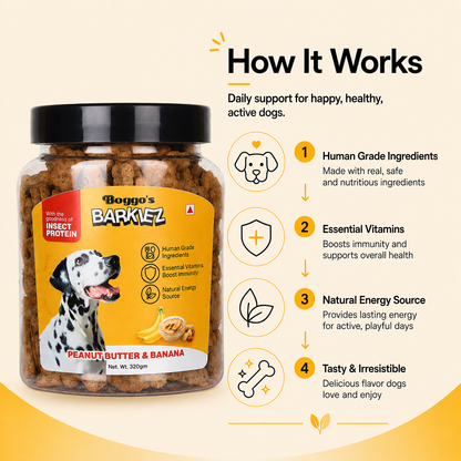 Barkiez Bite-Sized Training Treats - Peanut Butter & Banana Dog Treats (320g)