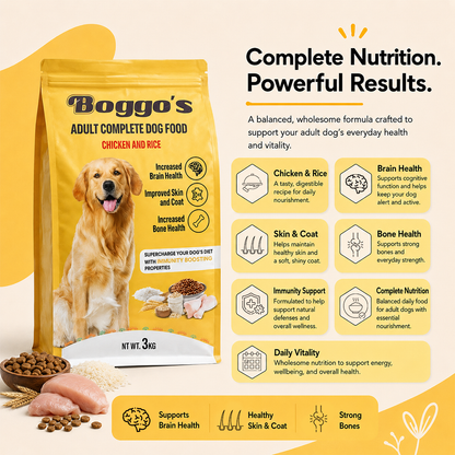 Complete Dog Food | Made for Picky Eaters and Sensitive Stomachs | 3Kg | Chicken & Rice + BSFL