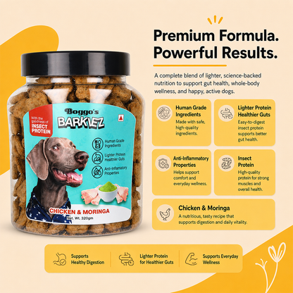 Barkiez Bite Sized Training Treats - Chicken & Moringa Dog Treats (320g)