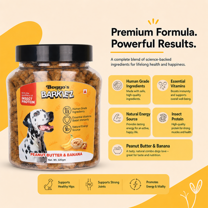 Barkiez Bite-Sized Training Treats - Peanut Butter & Banana Dog Treats (320g)