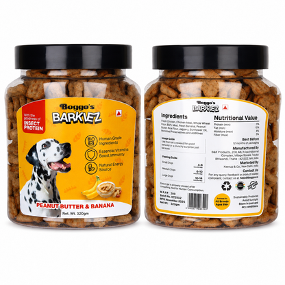 Barkiez Bite-Sized Training Treats - Peanut Butter & Banana Dog Treats (320g)