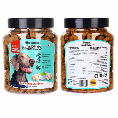 Barkiez Bite Sized Training Treats - Chicken & Moringa Dog Treats (320g)