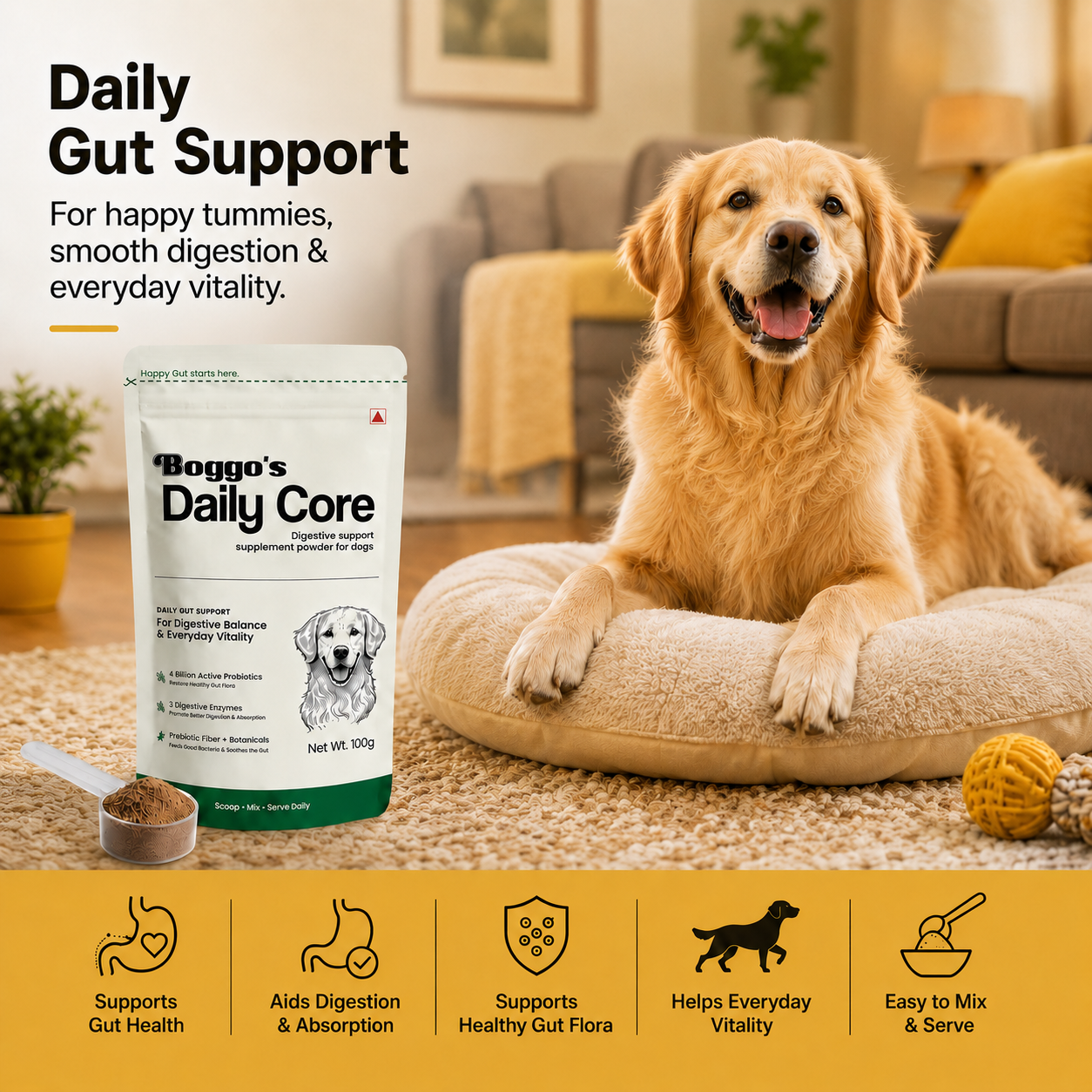 Daily Core Digestive Support Powder for Dogs | 100g