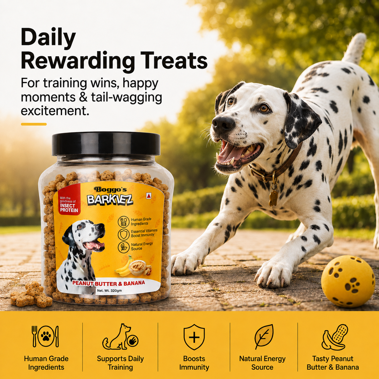 Barkiez Bite-Sized Training Treats - Peanut Butter & Banana Dog Treats (320g)