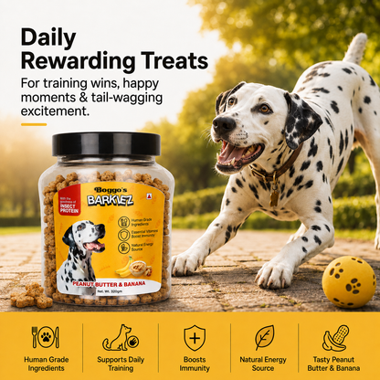 Barkiez Bite-Sized Training Treats - Peanut Butter & Banana Dog Treats (320g)