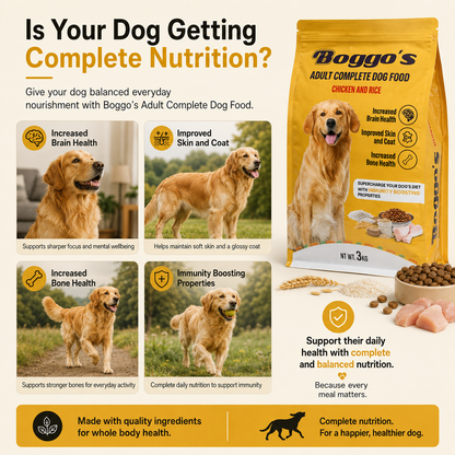 Complete Dog Food | Made for Picky Eaters and Sensitive Stomachs | 3Kg | Chicken & Rice + BSFL