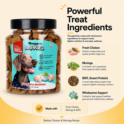 Barkiez Bite Sized Training Treats - Chicken & Moringa Dog Treats (320g)