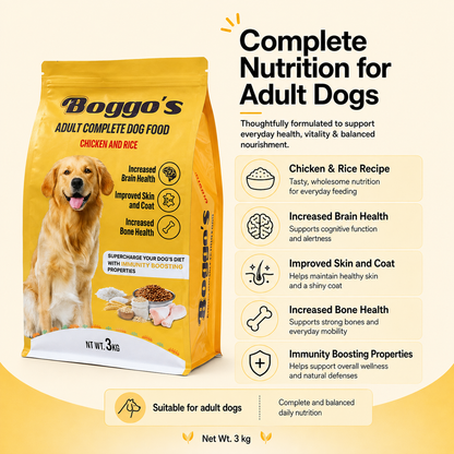 Complete Dog Food | Made for Picky Eaters and Sensitive Stomachs | 3Kg | Chicken & Rice + BSFL