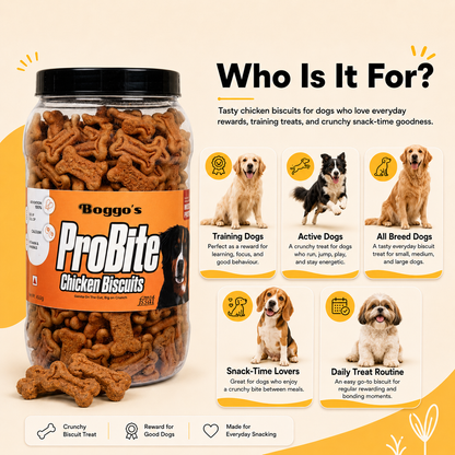 ProBite Chicken Biscuits | High-Protein, Gut-Friendly Dog Treats (450g)