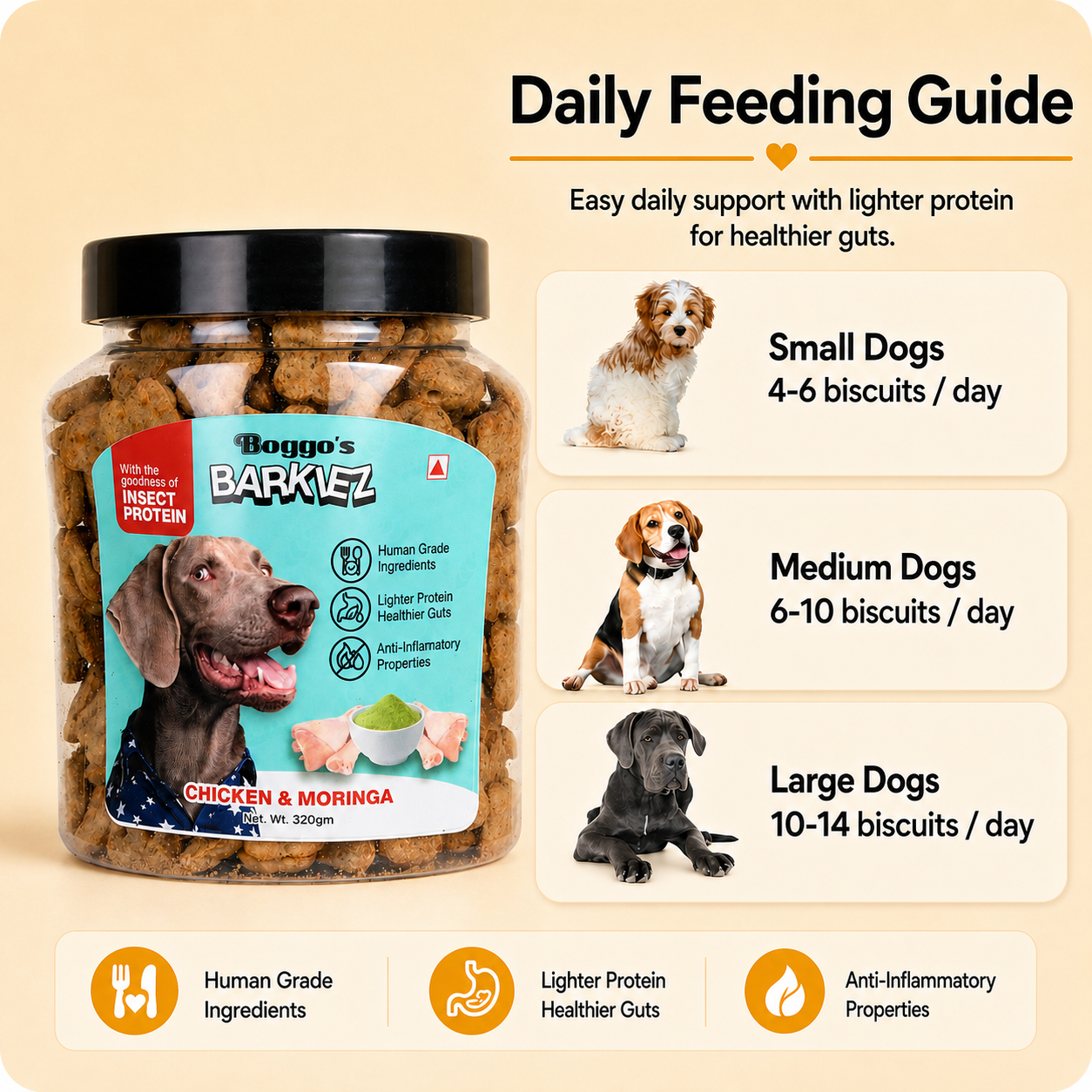 Barkiez Bite Sized Training Treats - Chicken & Moringa Dog Treats (320g)