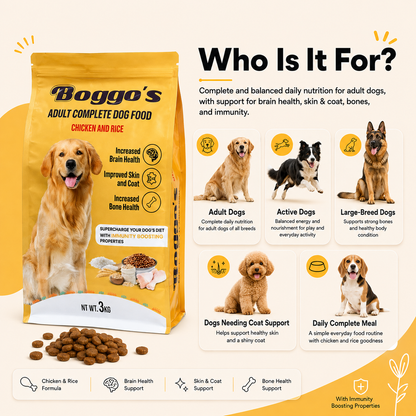 Complete Dog Food | Made for Picky Eaters and Sensitive Stomachs | 3Kg | Chicken & Rice + BSFL
