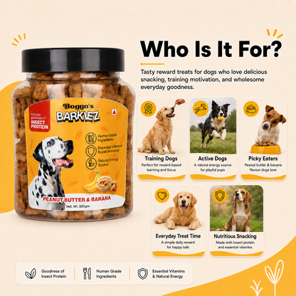 Barkiez Bite-Sized Training Treats - Peanut Butter & Banana Dog Treats (320g)