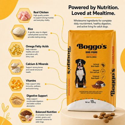 Complete Dog Food | 15kg | Chicken & Rice + BSFL | Delicious Taste, Vet-Formulated Nutrition!