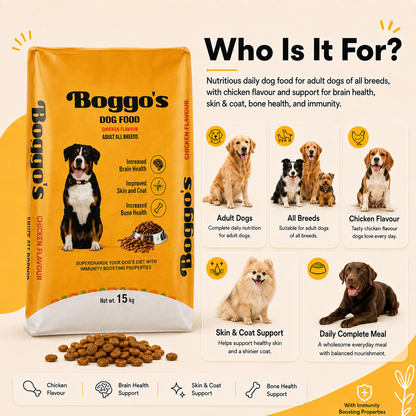 Complete Dog Food | 15kg | Chicken & Rice + BSFL | Delicious Taste, Vet-Formulated Nutrition!